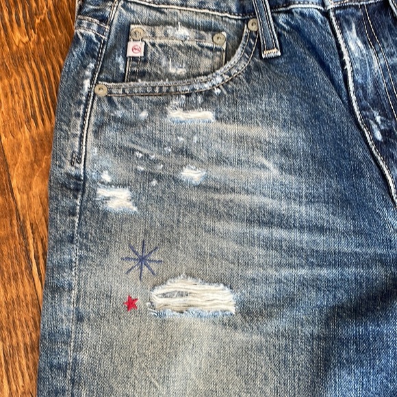 AG Adriano Goldschmied Embroidered Bumble Bee Phoebe Boyfriend High Waist 26 - Picture 5 of 10